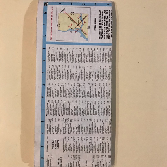 1990 Washington DC Street Map &Visitor’s Guide Map - Picture 2 of 8